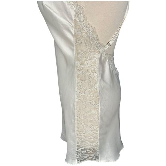 Victoria’s Secret White Lace Slip Dress Satin Bridal Lingerie Rhinestone Size M - Picture 5 of 12